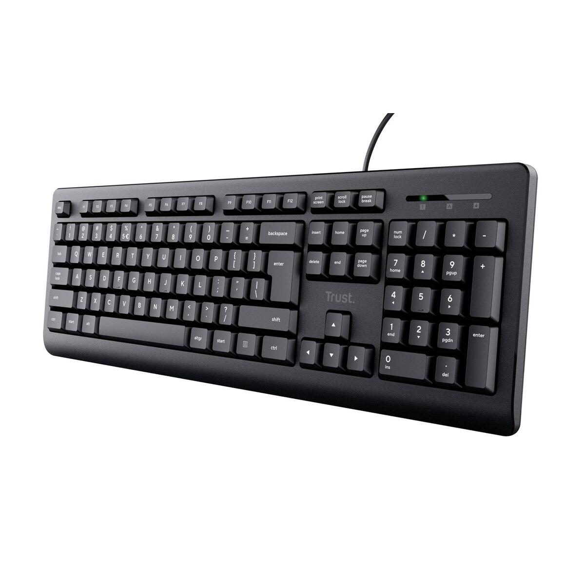 Tastatur Trust TK-150 Sort QWERTY