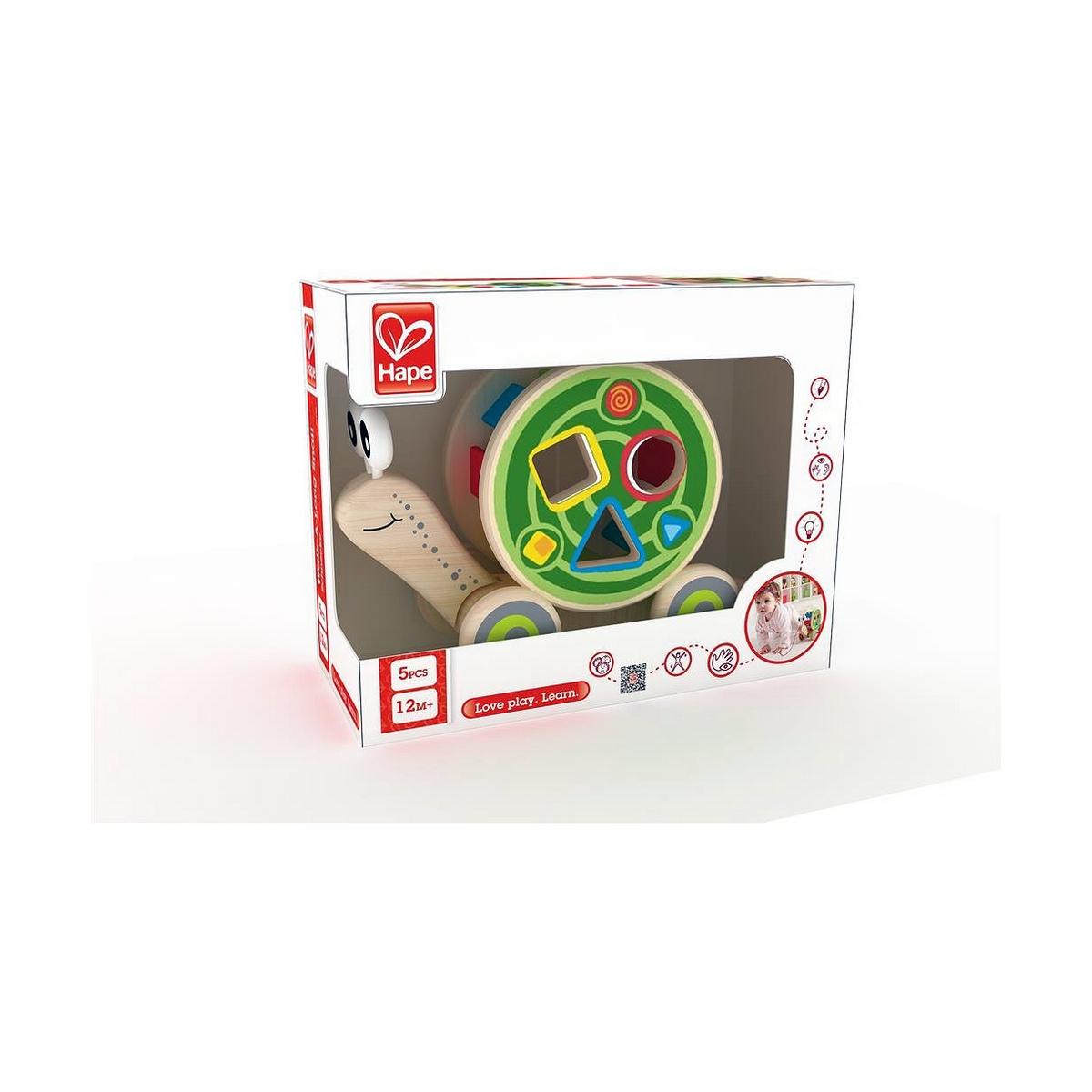 Hape Nestable Snail - interaktivt stablelegetøj, 30 × 18,6 × 11 cm (træ) billede