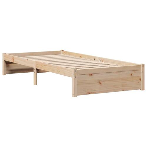 Seng med reol uden madras 90x200 cm massivt fyrretræ