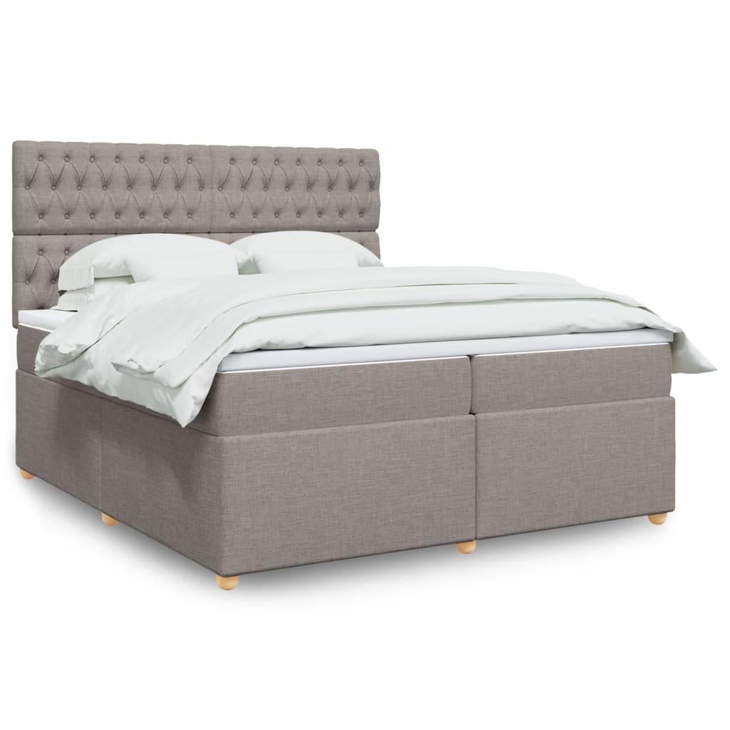 Kontinentalseng med madras og topmadras 200x200 cm gråbrun billede