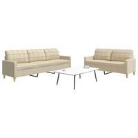 2 personers sofa stof cremefarvet