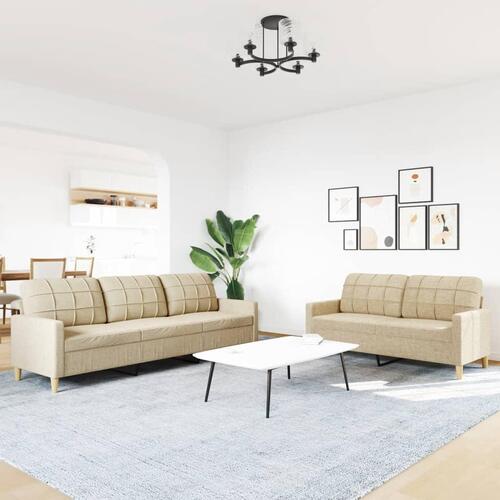 2 personers sofa stof cremefarvet