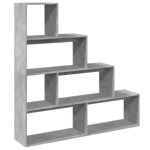 Bogreol/rumdeler 143,5x29x143,5 cm konstrueret træ betongrå
