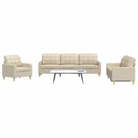 3 personers sofa stof cremefarvet
