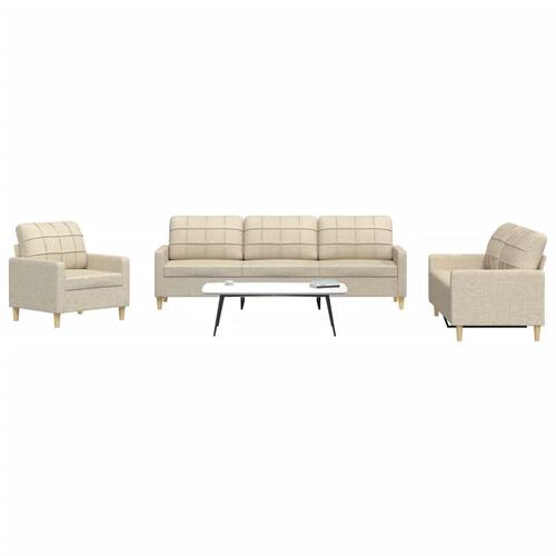 3 personers sofa stof cremefarvet