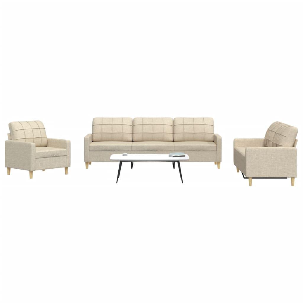 3 personers sofa stof cremefarvet