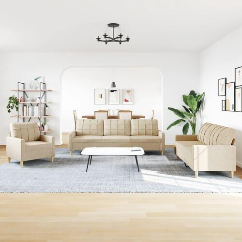 3 personers sofa stof cremefarvet