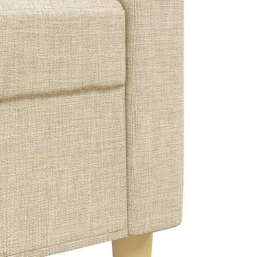 3 personers sofa med pyntepuder stof cremefarvet