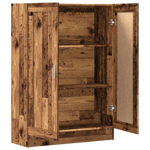 Bogskab med 2 låger 82,5 x 30,5 x 115 cm - antikt træ