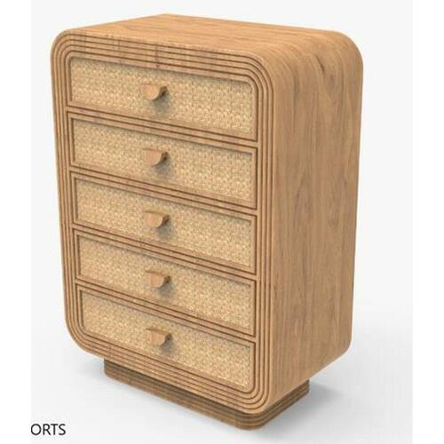 Kommode Home ESPRIT Rattan Mangotræ 80 x 42 x 110 cm