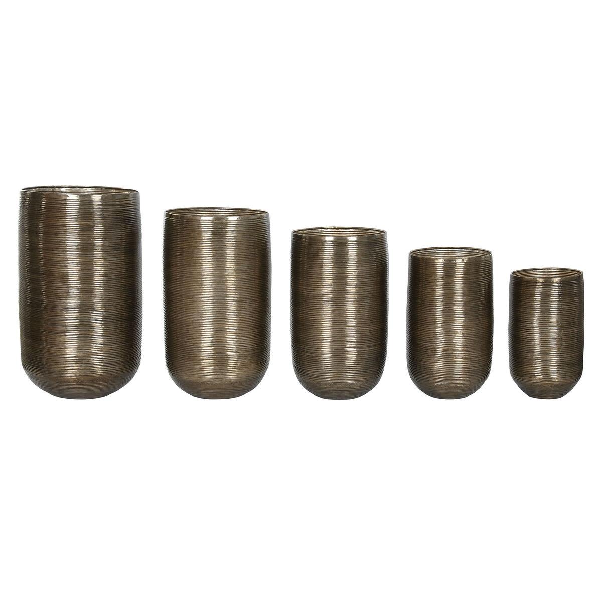 Urtepotte i kobberfarvet aluminium - moderne, 50 × 50 × 89 cm / 50 × 51 × 89 cm