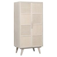 Skænk Home ESPRIT Hvid Rattan Mangotræ 87 x 55 x 178 cm