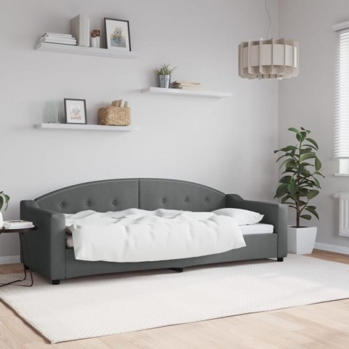 Daybed 80×200 cm i stof - mørkegrå sovesofa/gæsteseng