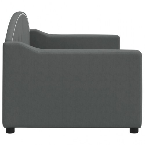 Daybed 80×200 cm i stof - mørkegrå sovesofa/gæsteseng