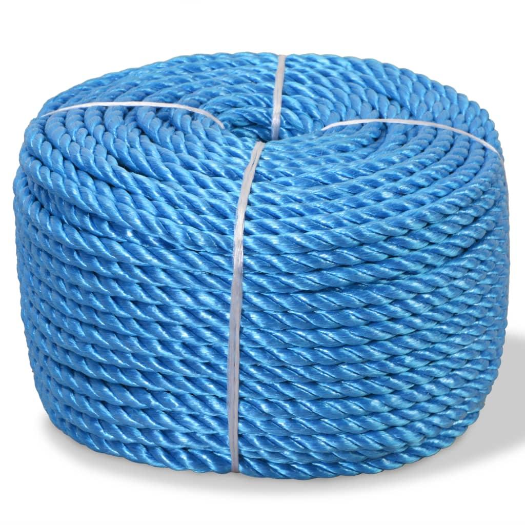 Snoet reb i polypropylen 14 mm 100 m blå