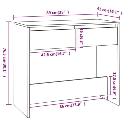 Konsolbord 89x41x76,5 cm stål sort