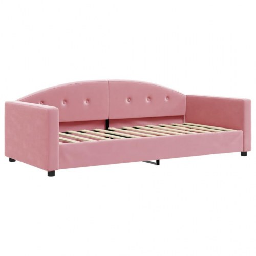 Daybed 90x200 cm i velour - lyserød sovesofa