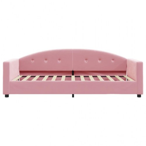 Daybed 90x200 cm i velour - lyserød sovesofa