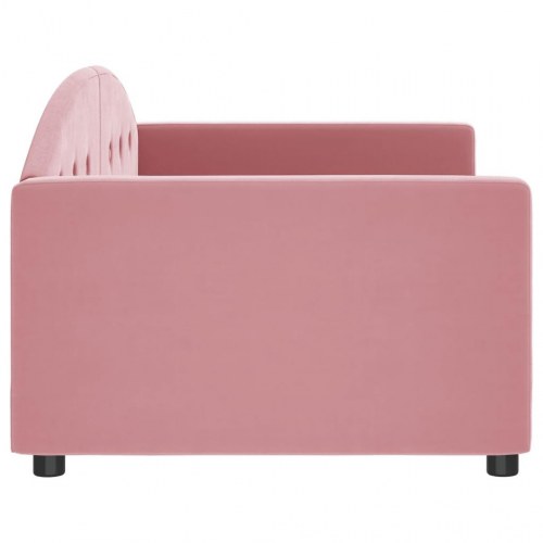 Daybed 90x200 cm i velour - lyserød sovesofa