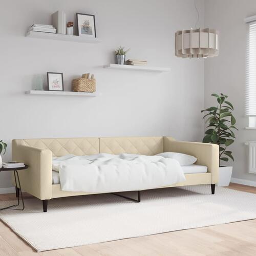 Daybed 100x200 cm stof cremefarvet