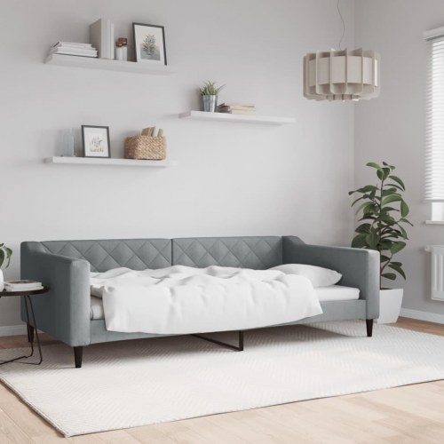 Daybed 100 x 200 cm i stof - lysegrå sovesofa
