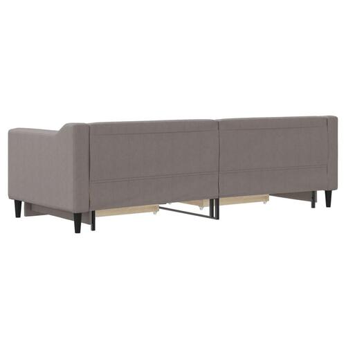 Daybed med udtræk og skuffer 80x200 cm stof gråbrun