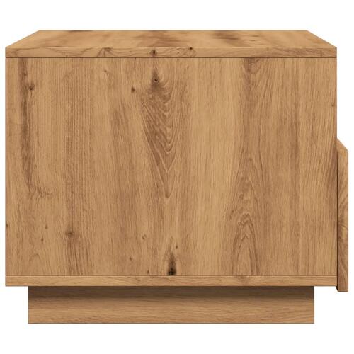 Sofabord med LED-lys 50x49x40 cm egetræsfarvet