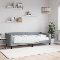 Daybed med madras 80x200 cm stof lysegrå