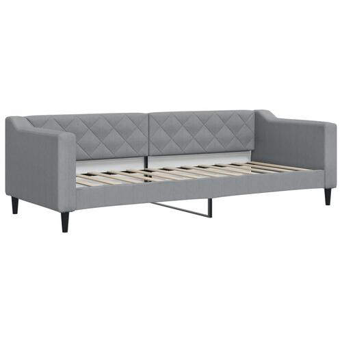 Daybed med madras 80x200 cm stof lysegrå