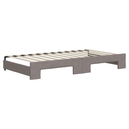 Daybed med udtræk og skuffer 100x200 cm stof gråbrun