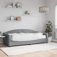 Daybed med madras 90x200 cm stof lysegrå
