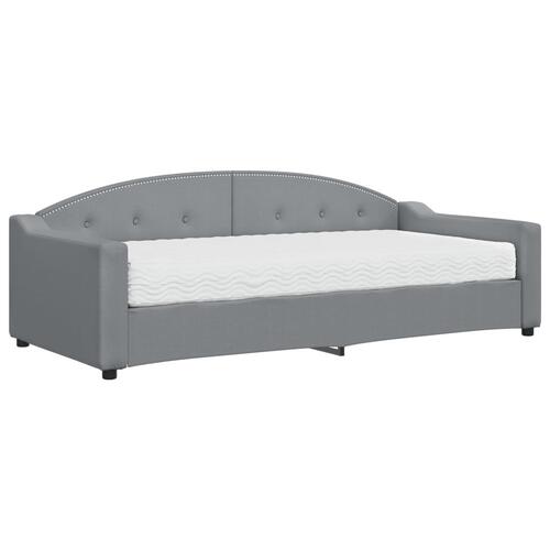 Daybed med madras 90x200 cm stof lysegrå