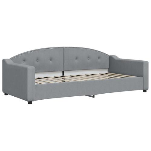 Daybed med madras 90x200 cm stof lysegrå