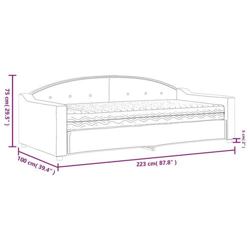 Daybed med madras 90x200 cm stof lysegrå