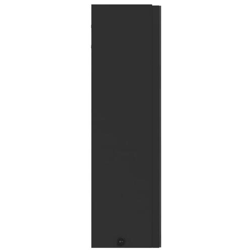 Badeværelsesskab med spejl og LED-lys 60x13x52 sort