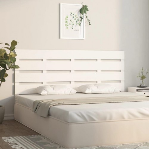 Sengegavl 160 x 3 x 80 cm i massivt fyrretræ - hvid