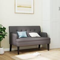 Bænk med ryglæn 112x65,5x75 cm kunstlæder grå