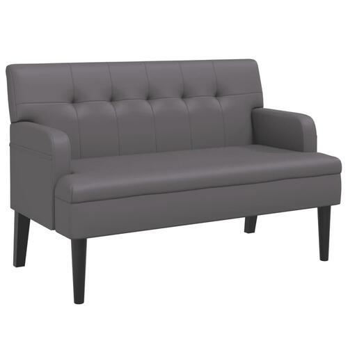 Bænk med ryglæn 112x65,5x75 cm kunstlæder grå