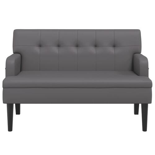 Bænk med ryglæn 112x65,5x75 cm kunstlæder grå