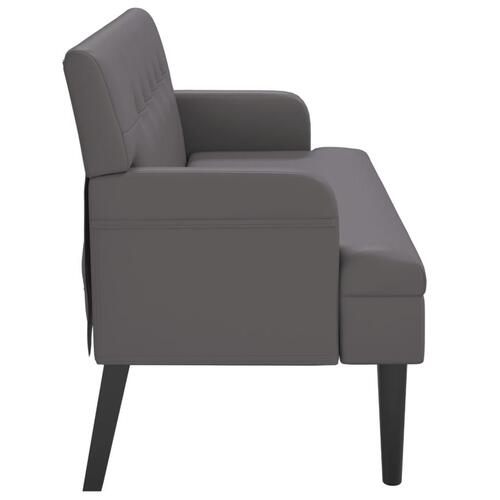 Bænk med ryglæn 112x65,5x75 cm kunstlæder grå