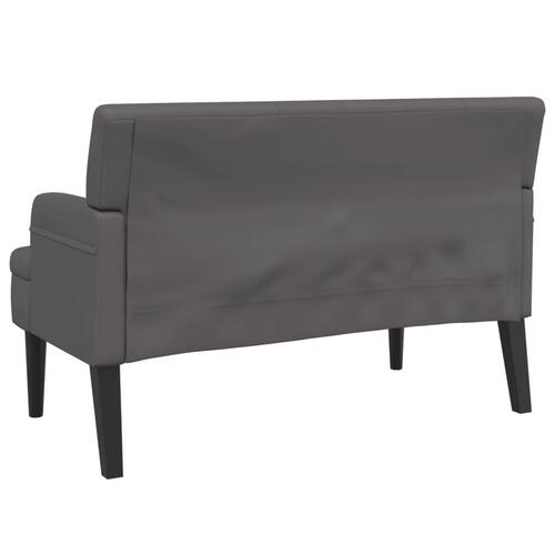 Bænk med ryglæn 112x65,5x75 cm kunstlæder grå