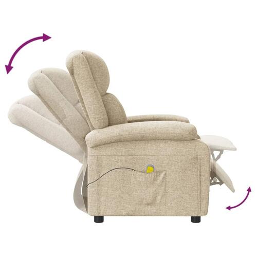 Massagestol stof cremefarvet
