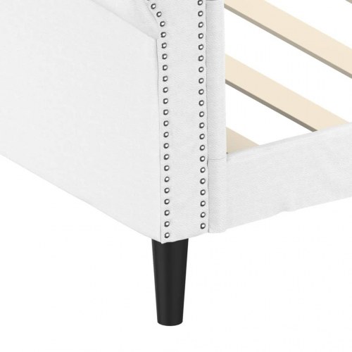 Daybed 100×200 cm i kunstlæder - hvid sengeramme/sovesofa