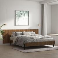 Sengegærde 240x1,5x80 cm konstrueret træ brun egetræsfarve