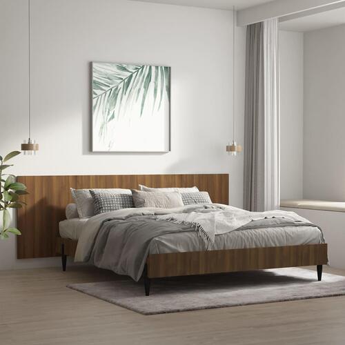 Sengegærde 240x1,5x80 cm konstrueret træ brun egetræsfarve