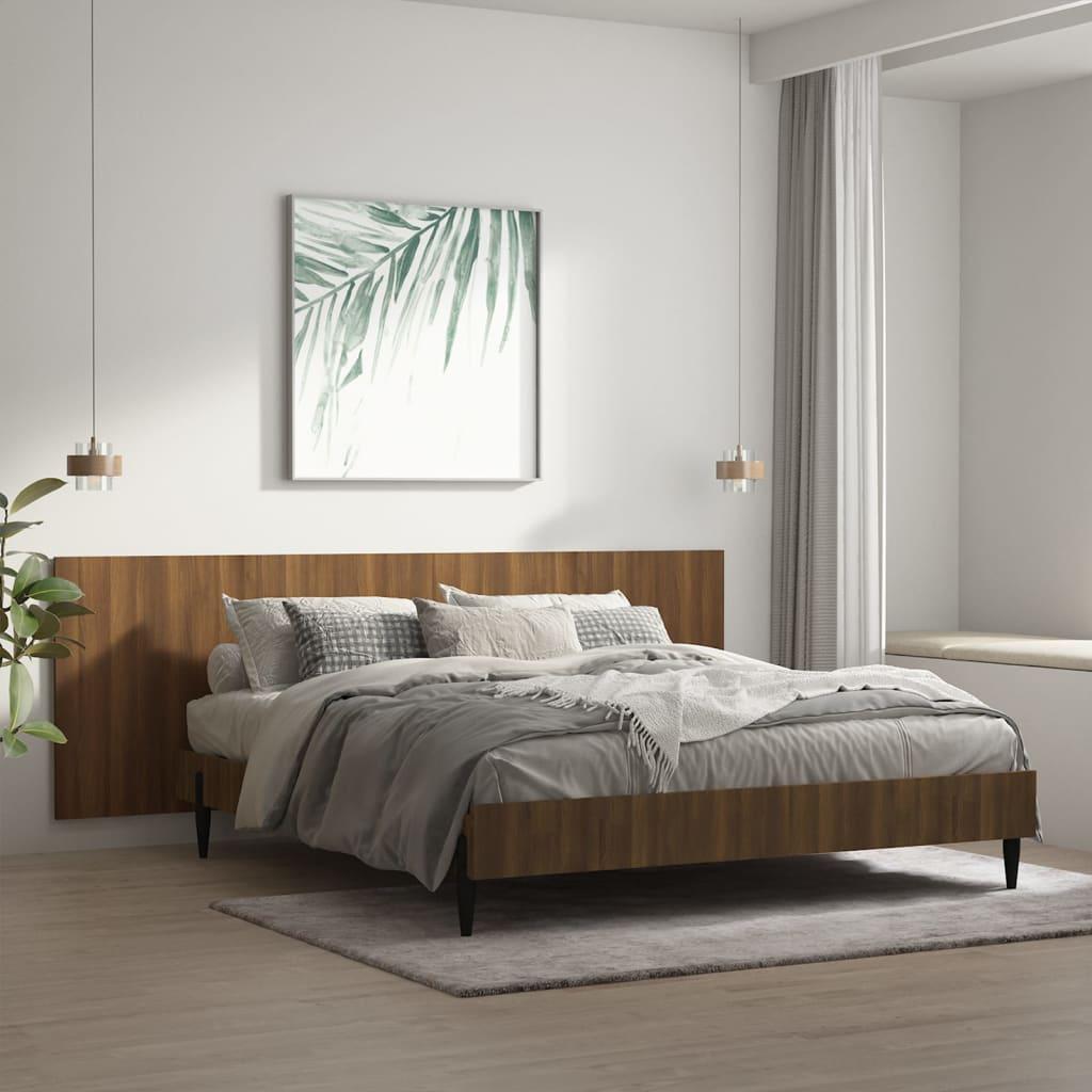Sengegærde 240x1,5x80 cm konstrueret træ brun egetræsfarve