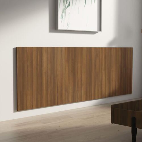 Sengegærde 240x1,5x80 cm konstrueret træ brun egetræsfarve