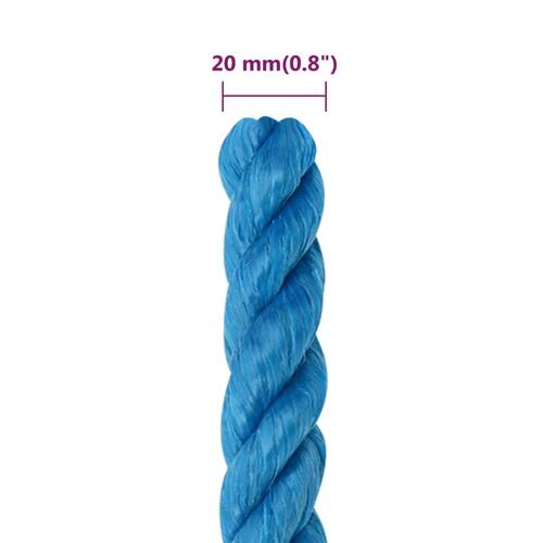 Arbejdsreb 20 mm 100 m polypropylen blå