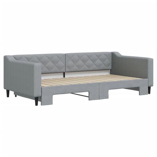 Daybed med udtræk 100x200 cm stof lysegrå