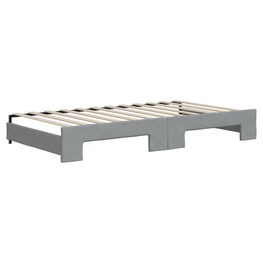 Daybed med udtræk 100x200 cm stof lysegrå